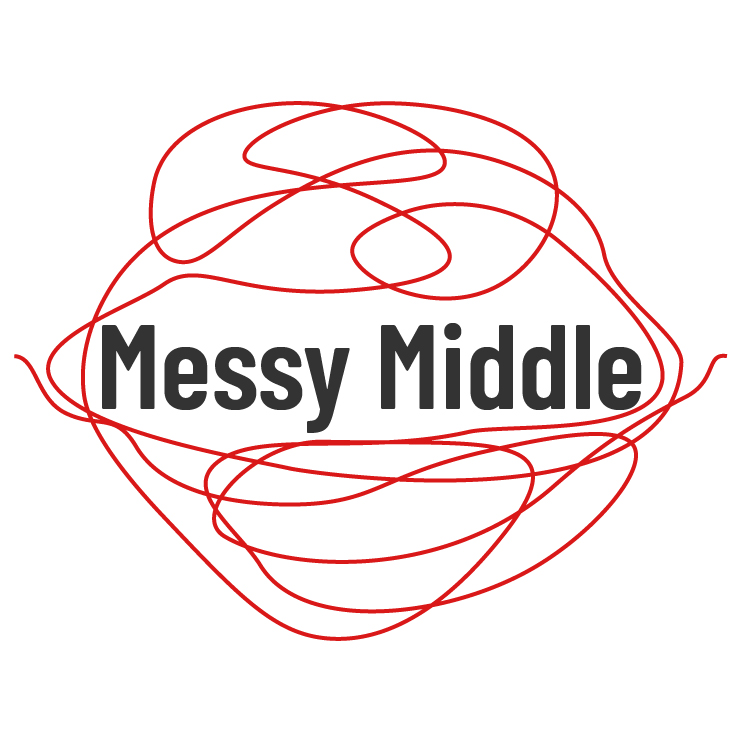 The words Messy Middle surrounded by red scribble