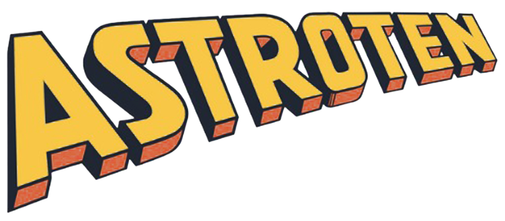 Astroten Comic font style logo in yellow